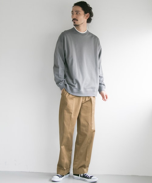URBAN RESEARCH（アーバンリサーチ）の「コットンサテンワイドトラウザー（パンツ・メンズ・L.BEIGE/NAVY/L.KHAKI/KHAKI/CHINO.BEG/BROWN/CHARCOAL/GRAY/BLUE GRAY/BLACK・M/L）」の17枚目の写真