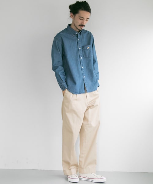 URBAN RESEARCH（アーバンリサーチ）の「コットンサテンワイドトラウザー（パンツ・メンズ・L.BEIGE/NAVY/L.KHAKI/KHAKI/CHINO.BEG/BROWN/CHARCOAL/GRAY/BLUE GRAY/BLACK・M/L）」の12枚目の写真