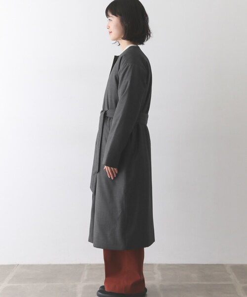 かぐれ グレー 起毛ウールノーカラーコート かぐれ ノーカラーコート FREE グレー系その他 レディース : ZOZOTOWN