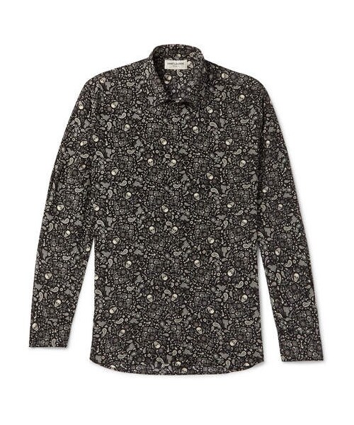 Saint Laurent(サンローラン)の「Saint Laurent Printed Silk Crepe De Chine Shirt(シャツ/ブラウス・メンズ・Black・Eu37/Eu42/Eu43/Eu41/Eu44/Eu39)」の1枚目の写真
