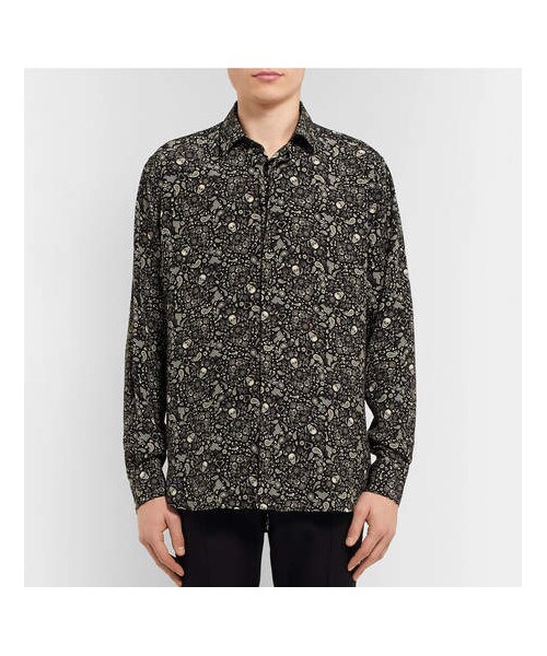 Saint Laurent(サンローラン)の「Saint Laurent Printed Silk Crepe De Chine Shirt(シャツ/ブラウス・メンズ・Black・Eu37/Eu42/Eu43/Eu41/Eu44/Eu39)」の2枚目の写真