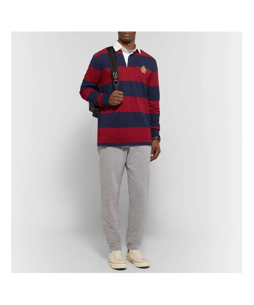 POLO RALPH LAUREN（ポロ ラルフ ローレン）の「Polo Ralph Lauren Logo-Embroidered Twill-Trimmed Striped Cotton-Jersey Polo Shirt（シャツ/ブラウス・メンズ・Red・XXL/XL/L/M/XS/S）」の3枚目の写真