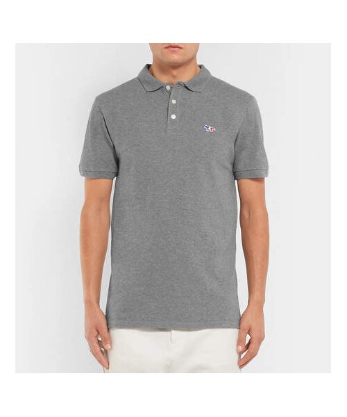 Maison Kitsune（メゾンキツネ）の「Maison Kitsuné Cotton-Piqué Polo Shirt（ポロシャツ・メンズ・Gray・XL/L/S/M）」の2枚目の写真