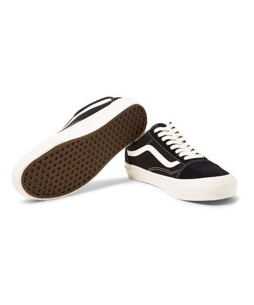 VANS（バンズ）の「Vans Og Old Skool Lx Leather-Trimmed Canvas And Suede Sneakers（スニーカー・メンズ・Black・Uk6/Uk5/Uk11/Uk10.5/Uk12/Uk10）」の4枚目の写真