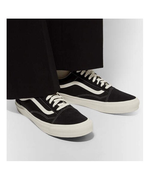 VANS（バンズ）の「Vans Og Old Skool Lx Leather-Trimmed Canvas And Suede Sneakers（スニーカー・メンズ・Black・Uk6/Uk5/Uk11/Uk10.5/Uk12/Uk10）」の3枚目の写真