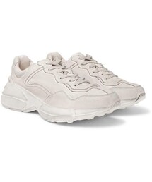 GUCCI | Gucci Rhyton Distressed Leather Sneakers(スニーカー)