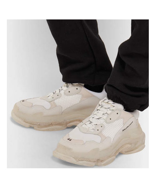 BALENCIAGA（バレンシアガ）の「Balenciaga Triple S Clear Sole Mesh, Nubuck And Leather Sneakers（スニーカー・メンズ・White・Eu46/Eu45/Eu44/Eu42/Eu43/Eu41/Eu40）」の3枚目の写真