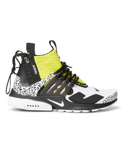 NIKE(ナイキ)の「Nike + Acronym Air Presto Mid Leather And Rubber-Trimmed Mesh Sneakers(スニーカー・メンズ・White・Us7/Us6/Us5/Us14)」の5枚目の写真
