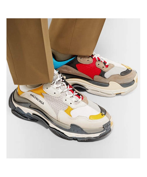 BALENCIAGA（バレンシアガ）の「Balenciaga Triple S Split Mesh, Nubuck And Leather Sneakers（スニーカー・メンズ・multi・Eu43/Eu45/Eu39/Eu42/Eu46/Eu40/Eu41/Eu44）」の4枚目の写真