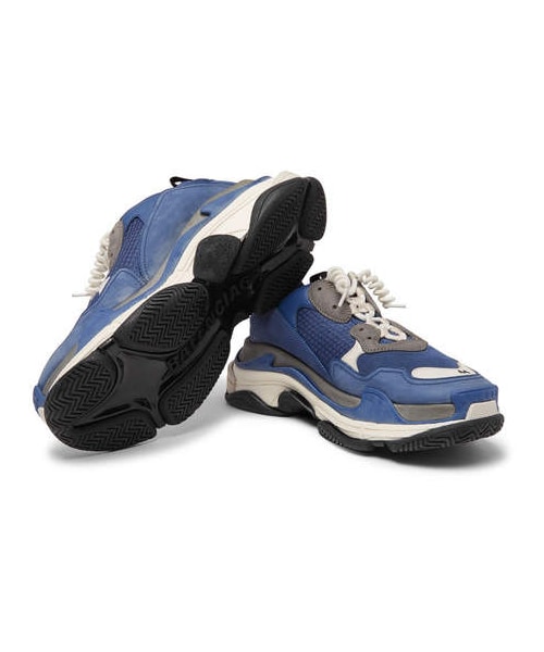 BALENCIAGA（バレンシアガ）の「Balenciaga Triple S Mesh, Suede And Leather Sneakers（スニーカー・メンズ・Blue・Eu41/Eu40/Eu44/Eu46/Eu39/Eu42/Eu43/Eu45）」の4枚目の写真