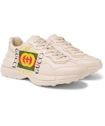 GUCCI | Gucci Rhyton Logo-Print Leather Sneakers(スニーカー)