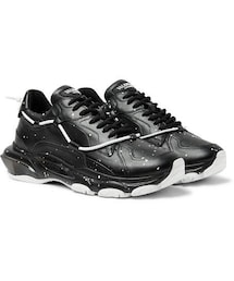 VALENTINO | Valentino Garavani Bounce Paint-Splattered Leather Sneakers(スニーカー)