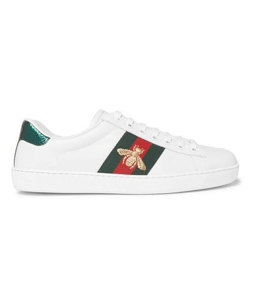 GUCCI（グッチ）の「Gucci Ace Watersnake-Trimmed Embroidered Leather Sneakers（スニーカー・メンズ・White・Uk13/Uk12/Uk9/Uk8/Uk8.5/Uk7.5/Uk7/Uk6.5/Uk5/Uk6/Uk11.5/Uk10.5/Uk11/Uk10/Uk9.5）」の3枚目の写真