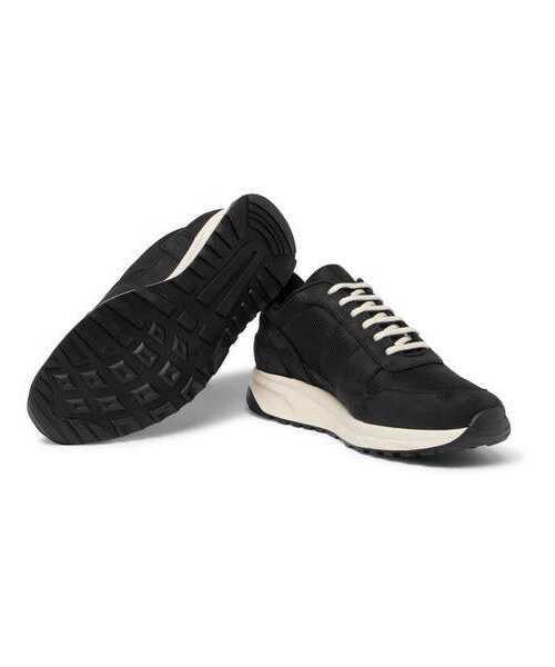 common projects track vintage nubuck and mesh sneakers