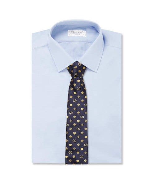 GUCCI（グッチ）の「Gucci 7cm Logo-Jacquard Silk Tie（ネクタイ・メンズ・Blue・One Size）」の2枚目の写真