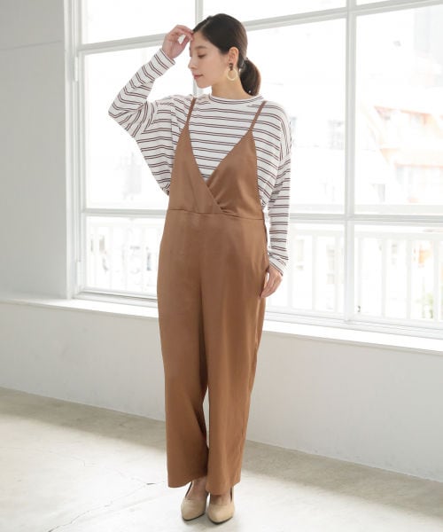 LEPSIM（レプシィム）の「サテンVネックワイドサロペ（）」 - WEAR