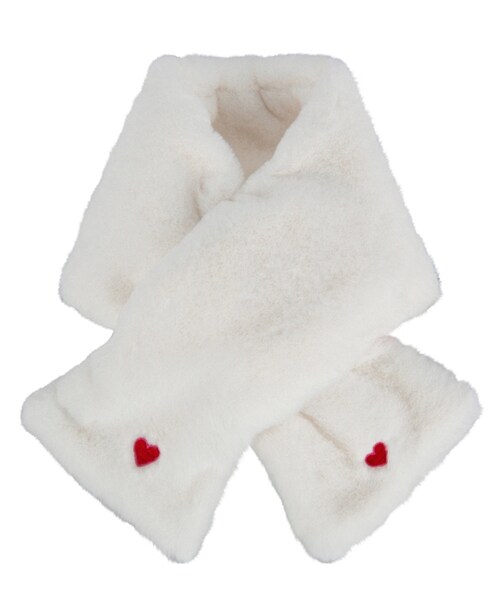 mixxmixの「ハートファーネックウォーマー(アイボリー)(マフラー・レディース・ホワイト・FREE)」の1枚目の写真