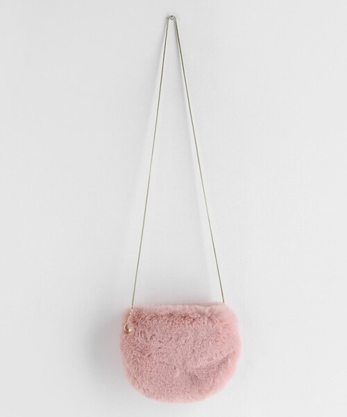 DHOLIC（ディーホリック）の「2WAYファーハーフムーンバッグ（ショルダーバッグ・レディース・グレー/グリーン/ベージュ/ホワイト/ブラック/ブルー/ピンク・FREE）」の7枚目の写真