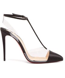 Christian Louboutin | Christian Louboutin - Nosy 100 T Bar Satin And Pvc Pumps - Womens - Black(パンプス)