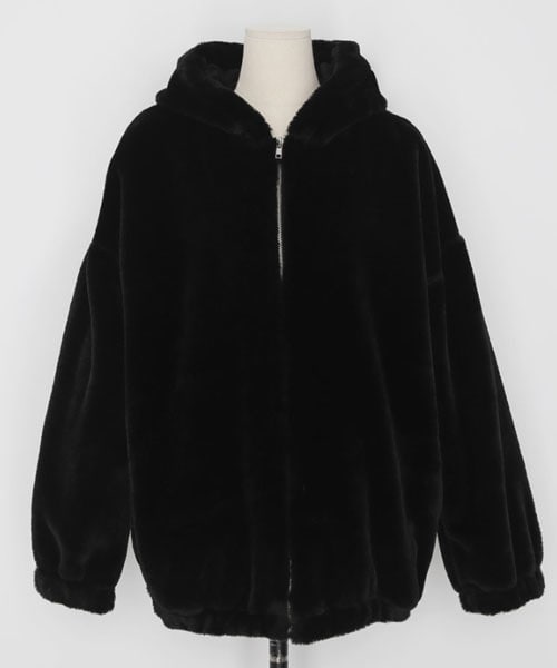 DHOLIC（ディーホリック）の「フェイクファーフードジップアップ（パーカー・レディース・ホワイト/ブラック/オレンジ・FREE）」の2枚目の写真