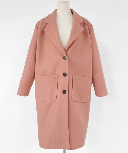 DHOLIC（ディーホリック）の「スリーボタンロングコート（ダウンジャケット/コート・レディース・グリーン/ブラウン/ベージュ/ピンク・FREE）」の4枚目の写真