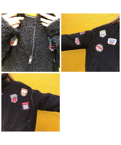 no brand（ノーブランド）の「ワッペンたくさんフェイクボアムートンJK｢69｣（ニット/セーター・レディース・その他）」の10枚目の写真