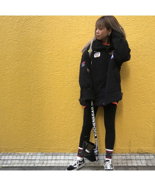 no brand（ノーブランド）の「ワッペンたくさんフェイクボアムートンJK｢69｣（ニット/セーター・レディース・その他）」の7枚目の写真