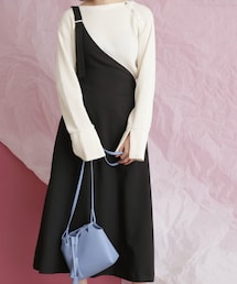 KBF | WEB限定 ワンショルダーサロペットスカート(ワンピース/ドレス)