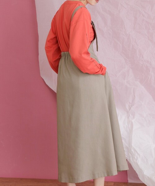 KBF（ケイビーエフ）の「WEB限定 ワンショルダーサロペットスカート（ワンピース/ドレス・レディース・MOCHA/OFF/BLACK・one）」の8枚目の写真