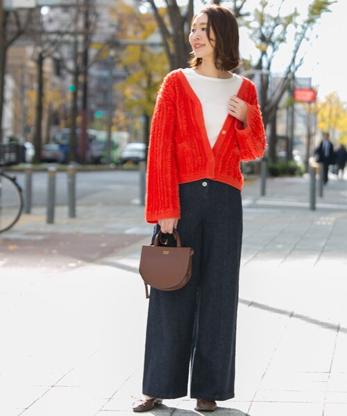 URBAN RESEARCH ROSSO WOMEN(アーバンリサーチ ロッソ)の「フリンジニットジャケット(トップス・レディース・GREEN/OFFWHITE/ORANGE・FREE)」の14枚目の写真