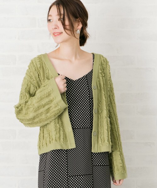 URBAN RESEARCH ROSSO WOMEN(アーバンリサーチ ロッソ)の「フリンジニットジャケット(トップス・レディース・GREEN/OFFWHITE/ORANGE・FREE)」の15枚目の写真