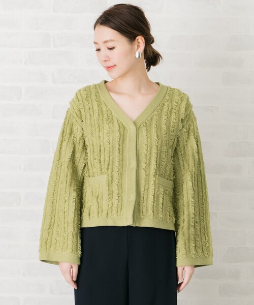 URBAN RESEARCH ROSSO WOMEN(アーバンリサーチ ロッソ)の「フリンジニットジャケット(トップス・レディース・GREEN/OFFWHITE/ORANGE・FREE)」の21枚目の写真