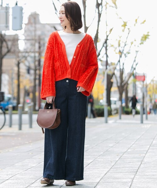 URBAN RESEARCH ROSSO WOMEN(アーバンリサーチ ロッソ)の「フリンジニットジャケット(トップス・レディース・GREEN/OFFWHITE/ORANGE・FREE)」の12枚目の写真