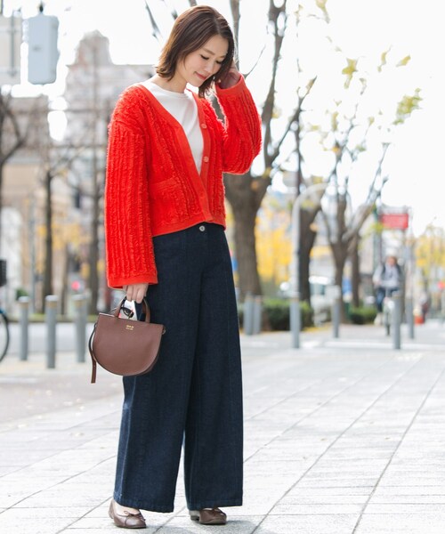 URBAN RESEARCH ROSSO WOMEN(アーバンリサーチ ロッソ)の「フリンジニットジャケット(トップス・レディース・GREEN/OFFWHITE/ORANGE・FREE)」の13枚目の写真