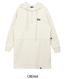 mixxmix | ウエストドロストフードワンピース(ワンピース)