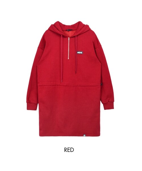 mixxmixの「ウエストドロストフードワンピース（ワンピース・レディース・ホワイト/その他/レッド/ブラック・S/M）」の3枚目の写真