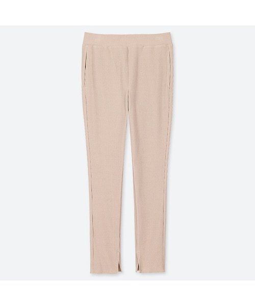 UNIQLO（ユニクロ）の「リブレギンスパンツ(丈標準65～67cm）（レギンス/スパッツ・レディース・BLACK 09/NATURAL 30/GRAY 05/OLIVE 56/BEIGE 31・XL/XXL/XS/L/3XL/M/S）」の4枚目の写真