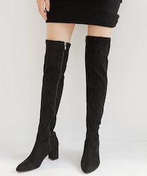 DHOLIC | 2TYPEブラックスリム二ーハイブーツ(ブーツ)