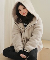 DHOLIC | ボアフードジップアップ(パーカー)