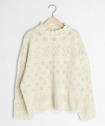 DHOLIC | スカラップヘムパンチングニット(ニット/セーター)