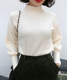 DHOLIC | パフスリーブハイネック二ット(ニット/セーター)