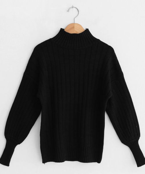 DHOLIC(ディーホリック)の「パフスリーブハイネック二ット(ニット/セーター・レディース・ベージュ/イエロー/ホワイト/ブルー/レッド/ブラック・FREE)」の3枚目の写真