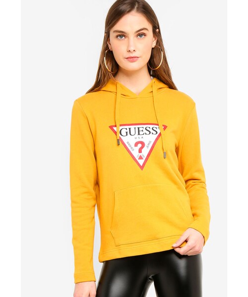 guess hoodie yellow