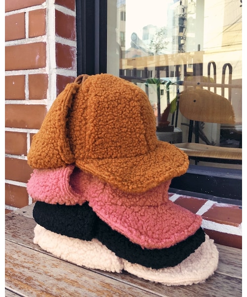 HOTPING（ホッピン）の「ボアイヤーマフキャップ（キャップ・レディース・Black/Beige/Pink/Brown・フリーサイズ）」の4枚目の写真