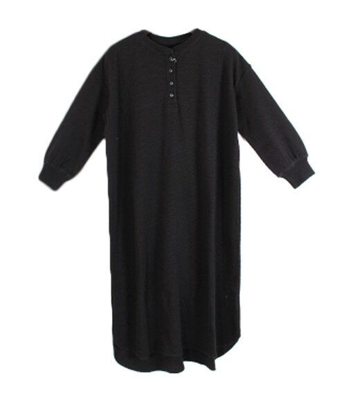 STYLEBLOCK（スタイルブロック）の「サーマルヘンリーネックワンピース（ワンピース・レディース・アイボリー/グレー/カーキ/ブラック・M）」の2枚目の写真