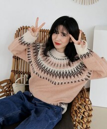 DHOLIC | ノルディックパターンラグラン二ット(ニット/セーター)