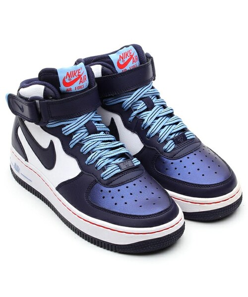 blue and white air force 1 mid