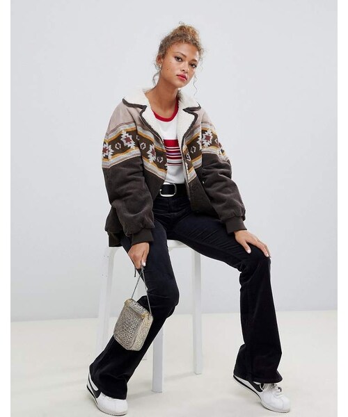 Pull&Bear（プルアンドベア）の「Pull&Bear Pull&bear cord and mix jacket with