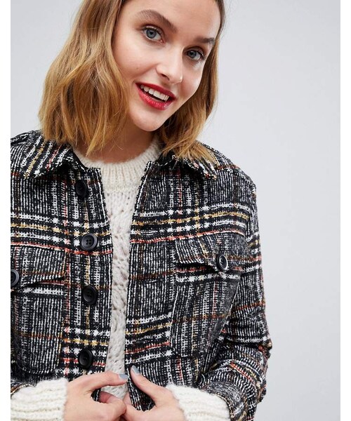 FREE PEOPLE（フリーピープル）の「Free People Eisenhower slouchy checked jacket（ジャケット/アウター・レディース・Black・L/S/XS/M）」の2枚目の写真