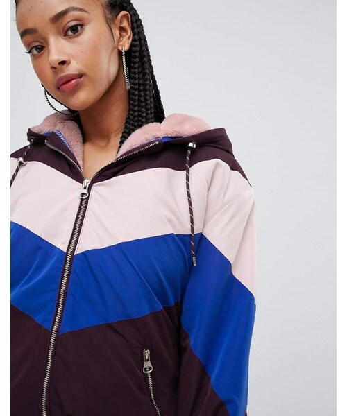 Bershka（ベルシュカ）の「Bershka chevron windbreaker lined（ジャケット/アウター・レディース・Multi・L/M/XS/S）」の3枚目の写真